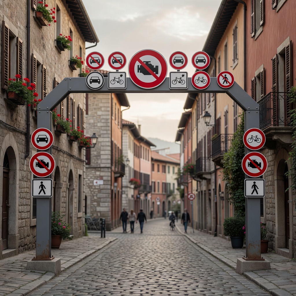 Low emission zone signage at the entrance of a European city